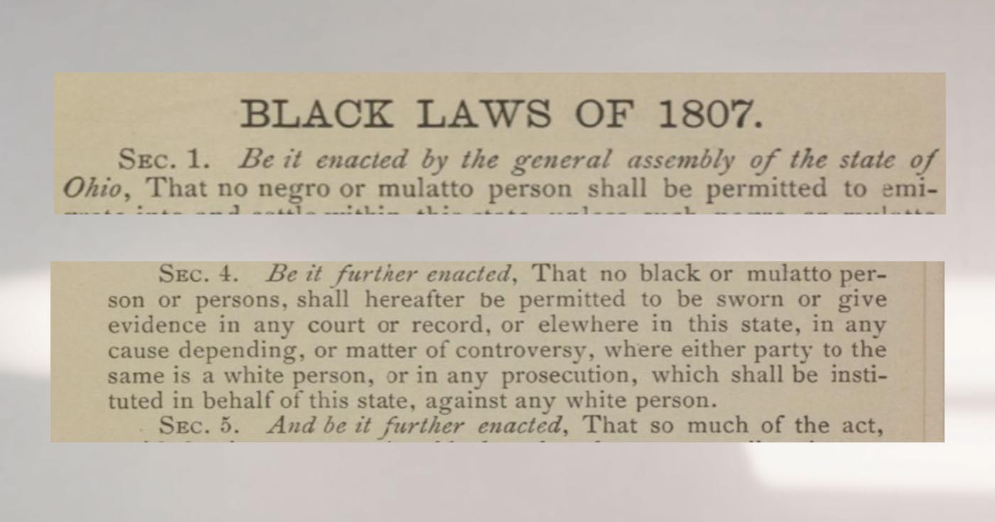On Apr 01, 1807 Ohio's “Black Laws”